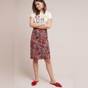 Maeve Anthropologie Golden Bliss Pencil Skirt